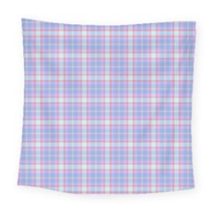Pink Blue Plaid Square Tapestry (large)