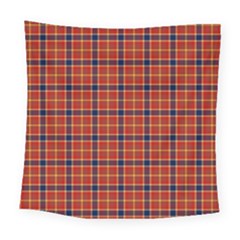 Red Yellow Plaid Square Tapestry (large)
