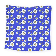 Eggs Blue Square Tapestry (large)