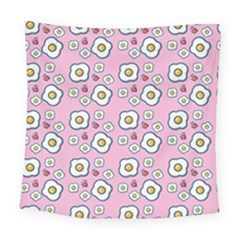 Eggs Pink Square Tapestry (large)