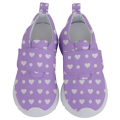 Hearts Dots Purple Velcro Strap Shoes by snowwhitegirl