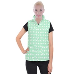 Hearts Dots Green Women s Button Up Vest by snowwhitegirl