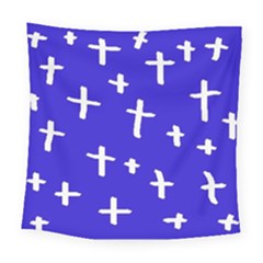 Blue White Cross Square Tapestry (large)