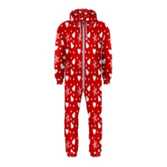 Hearts And Star Dot Red Hooded Jumpsuit (kids) by snowwhitegirl