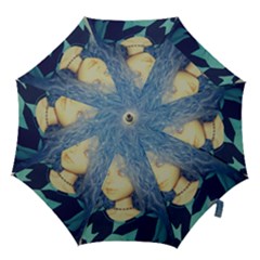 Blue Hair Boy Hook Handle Umbrellas (small) by snowwhitegirl