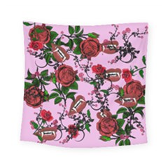 Pink Rose Vampire Square Tapestry (small) by snowwhitegirl