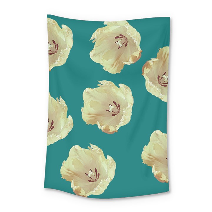 Teal Tulips Small Tapestry