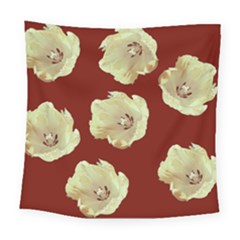 Red Tulips Square Tapestry (large)