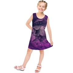 Wonderful Flower In Ultra Violet Colors Kids  Tunic Dress by FantasyWorld7