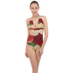 Flowers 1776429 1920 Halter Front Plunge Swimsuit by vintage2030