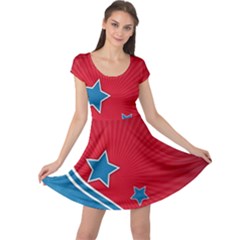 Abstract American Flag Cap Sleeve Dress by lwdstudio