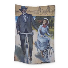 Couple On Bicycle Small Tapestry by vintage2030