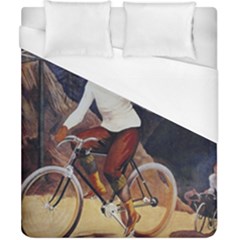Woman On Bicycle Duvet Cover (california King Size) by vintage2030