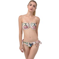 Flower Girl Twist Bandeau Bikini Set by vintage2030