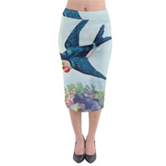 Blue Bird Midi Pencil Skirt by vintage2030