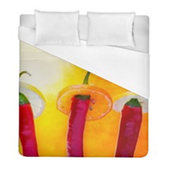 Three Red Chili Peppers Duvet Cover (full/ Double Size) by FunnyCow