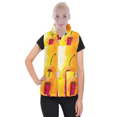 Three Red Chili Peppers Women s Button Up Vest by FunnyCow