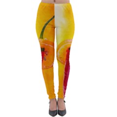 Three Red Chili Peppers Lightweight Velour Leggings by FunnyCow