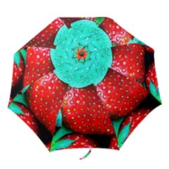 Red Strawberries Folding Umbrellas by FunnyCow