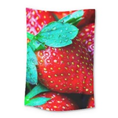 Red Strawberries Small Tapestry by FunnyCow