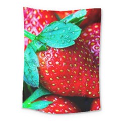 Red Strawberries Medium Tapestry by FunnyCow