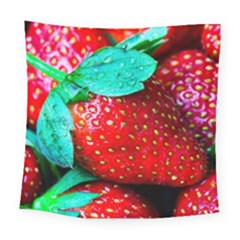 Red Strawberries Square Tapestry (large) by FunnyCow
