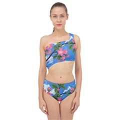 Cherry Blossoms Spliced Up Two Piece Swimsuit