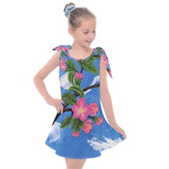 Cherry Blossoms Kids  Tie Up Tunic Dress by lwdstudio