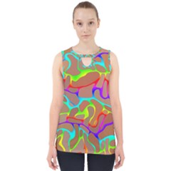 Colorful Wavy Shapes                                            Cut Out Tank Top by LalyLauraFLM