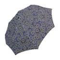 Blue Small Wonderful Floral In Mandalas Folding Umbrellas View2