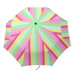 Pastel Rainbow Sorbet Deck Chair Stripes Folding Umbrellas