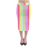 Pastel Rainbow Sorbet Deck Chair Stripes Midi Pencil Skirt
