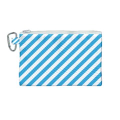 Oktoberfest Bavarian Blue And White Candy Cane Stripes Canvas Cosmetic Bag (medium) by PodArtist