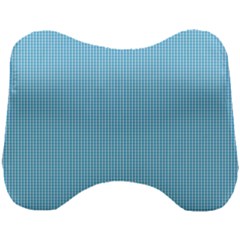 Oktoberfest Bavarian Blue And White Small Gingham Check Head Support Cushion by PodArtist