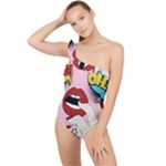Pop Art   Frilly One Shoulder Swimsuit