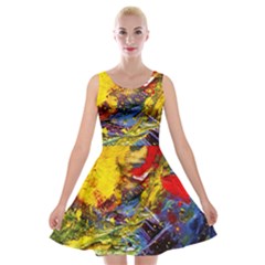 Yellow Chik 3 Velvet Skater Dress by bestdesignintheworld