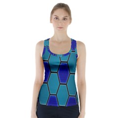 Hexagon Background Geometric Mosaic Racer Back Sports Top by Sapixe