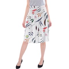 Watercolor Tablecloth Fabric Design Midi Beach Skirt by Sapixe
