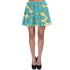 Leaves Dried Leaves Stamping Skater Skirt by Sapixe