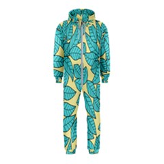 Leaves Dried Leaves Stamping Hooded Jumpsuit (kids) by Sapixe
