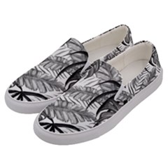 Drawing Leaves Nature Picture Men s Canvas Slip Ons