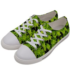 Green Hedge Texture Yew Plant Bush Leaf Women s Low Top Canvas Sneakers by Sapixe