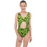 Green Hedge Texture Yew Plant Bush Leaf Center Cut Out Swimsuit