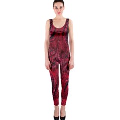 Wgt Fractal Red Black Pattern One Piece Catsuit by Sapixe