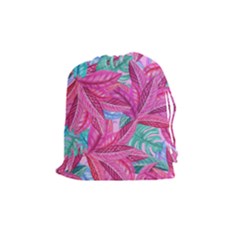 Leaves Tropical Reason Stamping Drawstring Pouch (medium) by Sapixe