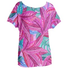 Leaves Tropical Reason Stamping Women s Oversized Tee by Sapixe