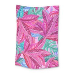 Leaves Tropical Reason Stamping Small Tapestry by Sapixe