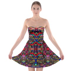 Color Maze Of Minds Strapless Bra Top Dress by MRTACPANS