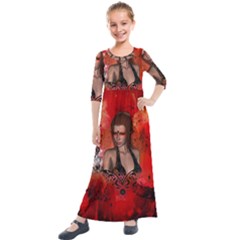 The Fairy Of Music Kids  Quarter Sleeve Maxi Dress by FantasyWorld7