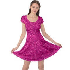 Hot Pink Glitter Cap Sleeve Dress by snowwhitegirl